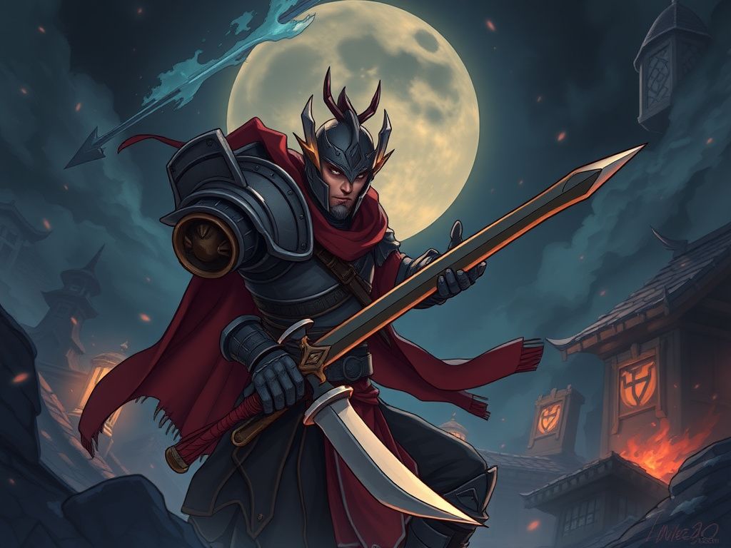 Korean webtoon cover with dark dungeon warrior